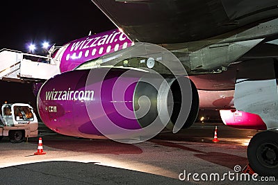 Wizz Air Airbus A320 engine Editorial Stock Photo