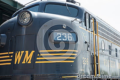 WM No.236 Western Maryland Railway GM-EMD, model F-7A, Diesel Locomotive Editorial Stock Photo