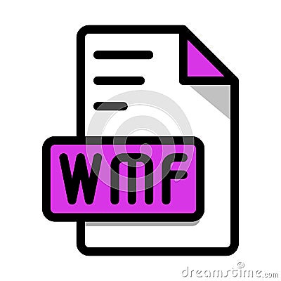 Wmf File Format Icon. type file Editable Bold Outline With Color Fill Design icon. Vector Illustration Vector Illustration