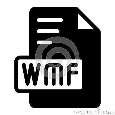 Wmf Icon Glyph design. image extension format file type icon. vector illustration Vector Illustration