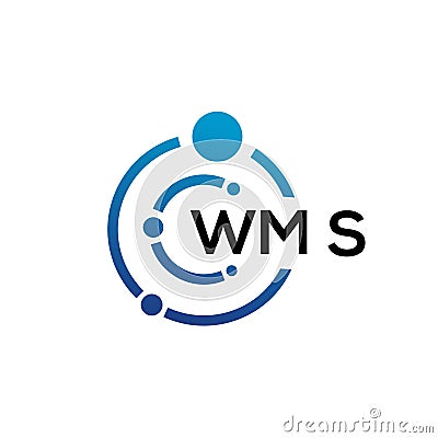 WMS letter technology logo design on white background. WMS creative initials letter IT logo concept. WMS letter design Vector Illustration