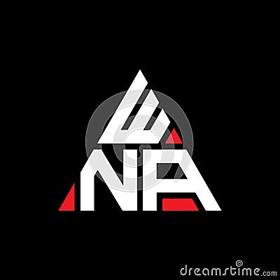 WNA triangle letter logo design with triangle shape. WNA triangle logo design monogram. WNA triangle vector logo template with red Vector Illustration