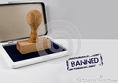 WoÐ¾den stamp BANNED Stock Photo