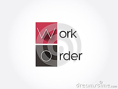 WO - Work Order acronym, business concept background Stock Photo