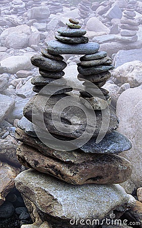 Wobbly stone structure Stock Photo