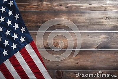 Woden background with overlayed american flag, veterans day , 4th of jully , independence day, remembrance day concept Stock Photo