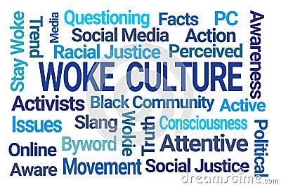 Woke Culture Word Cloud Stock Photo