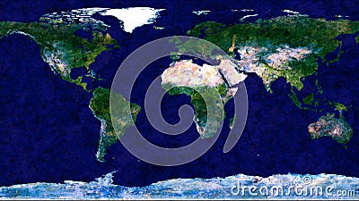 Wold map made by hard blue granite stone Stock Photo