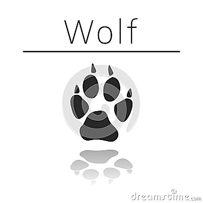 Wolf animal track Vector Illustration