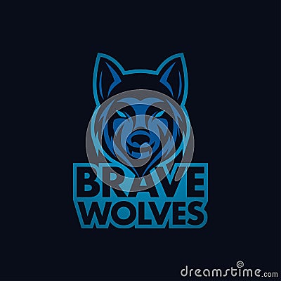 Wolf Bold Mascot or Logo For Your Squad or Company Vector Illustration