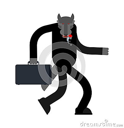 Wolf businessman isolated. Boss predator. Business vector illustration Vector Illustration