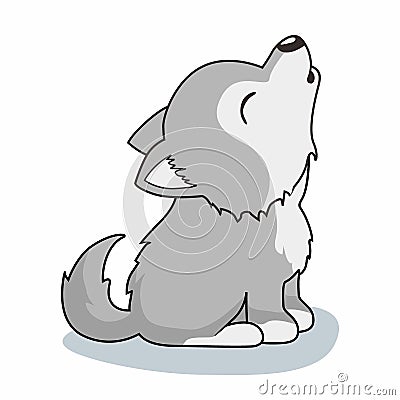 Wolf Cartoon Isolated Cute Coyote Illustration Vector Illustration