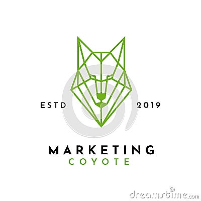 Wolf Coyote Marketing Logo Design Vector Illustration