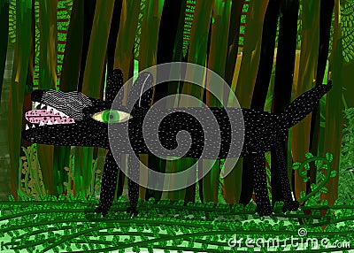 Wolf in the forest Stock Photo