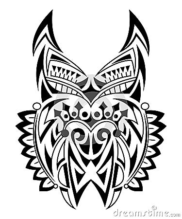Wolf head black and white Vector Illustration