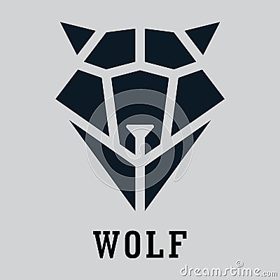 Wolf head geometric style. Polygonal triangular animal illustrat Cartoon Illustration