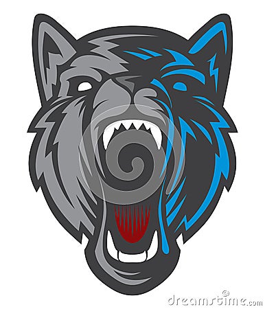 Wolf head logotype. Team mascot. Vector Illustration