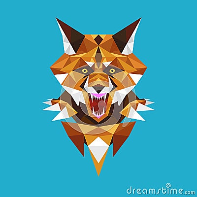 Wolf head polygon geometric, Vector illustration Vector Illustration