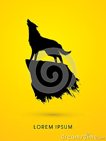 Wolf howling graphic Vector Illustration