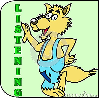 Wolf listening Stock Photo