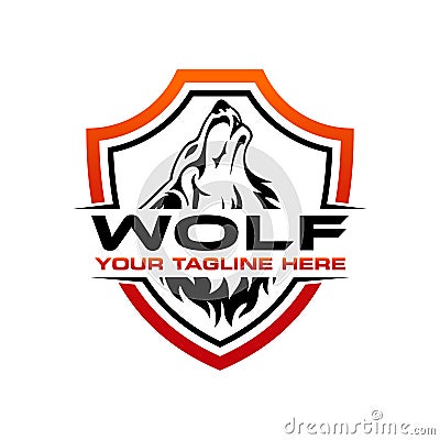 Wolf logo design template Vector Illustration