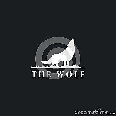 Wolf logo template vector Cartoon Illustration