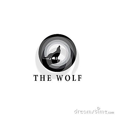 Wolf logo template vector Cartoon Illustration