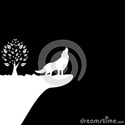 Wolf logo template vector Cartoon Illustration