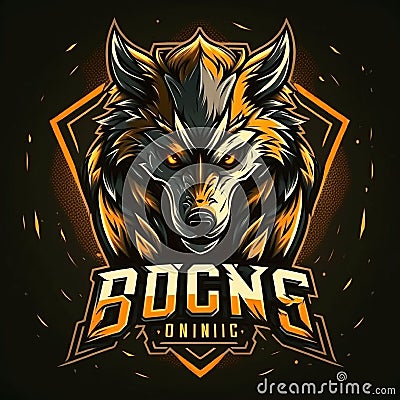 Wolf mascot esport gaming logo Stock Photo