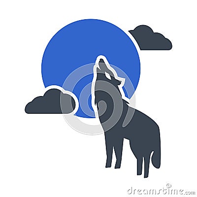 Wolf night icon Vector Illustration