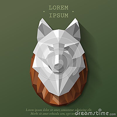 Wolf poly head Vector Illustration