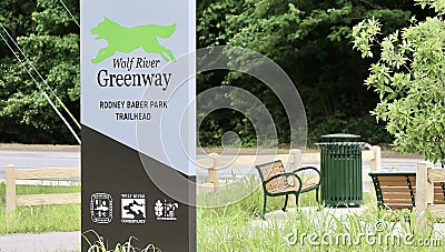 Wolf River Greenway, Robert Baber Park Trailhead, Memphis, TN Editorial Stock Photo