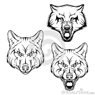 Wolf set. Vector Illustration