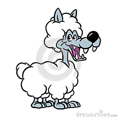 Wolf sheep wool illustration parody deception good Cartoon Illustration