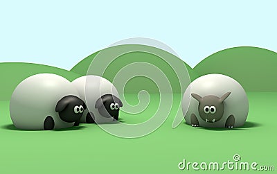 Wolf in sheeps clothing Stock Photo