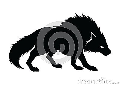 Wolf Silhouette Vector Vector Illustration