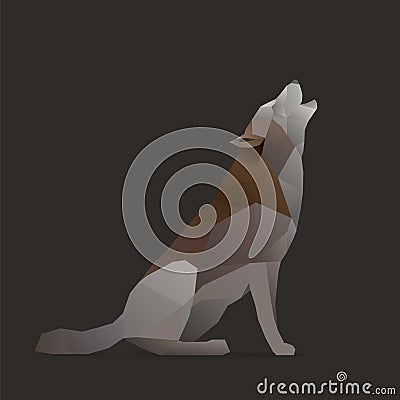 Wolf sings Vector Illustration