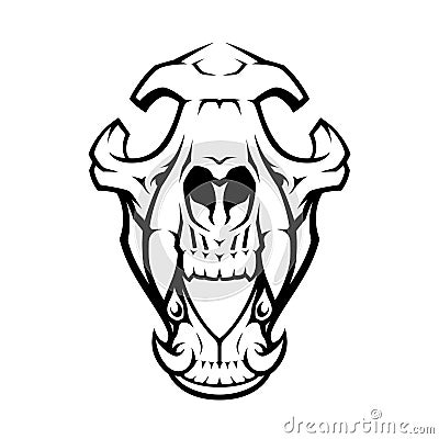 Wolf Skull Logo Vector Illustration