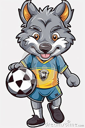 Wolf Soccer Star. AI Generated Stock Photo