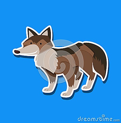 A wolf sticker character Vector Illustration