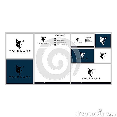 Wolf vector graphic template download premium brand identity Vector Illustration