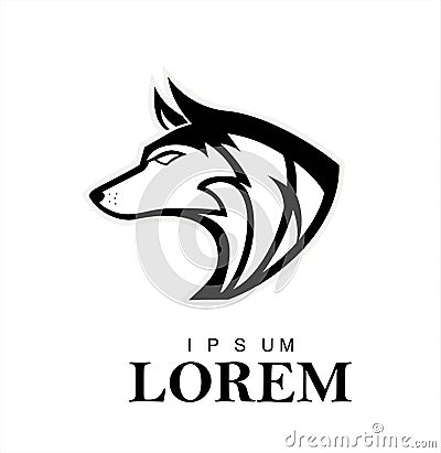 Wolf, Wild wolf. Black wild dog. k-9, Dog logo, Vector Illustration