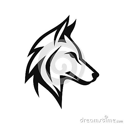 Wolf Wild Head Face. Logo Style on White Background. Vector Vector Illustration