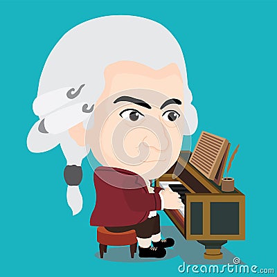 Wolfgang Amadeus Mozart playing Piano Editorial Stock Photo