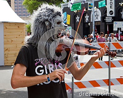 Wolfman street musician Editorial Stock Photo