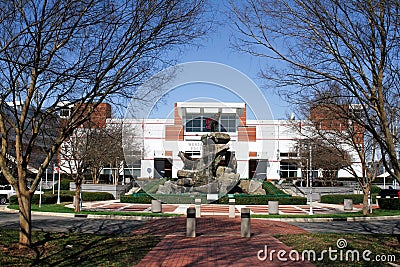 Wolfpack Statue at Carter-Finley Stadium, Cary, North Carolina. Editorial Stock Photo