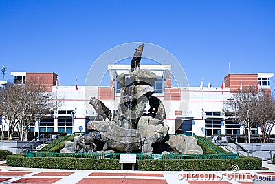 Wolfpack Statue at Carter-Finley Stadium, Cary, North Carolina. Editorial Stock Photo