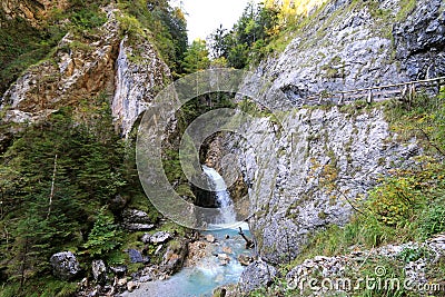 Wolfsklamm Gorge during Autumn in Stans, Austria Stock Photo