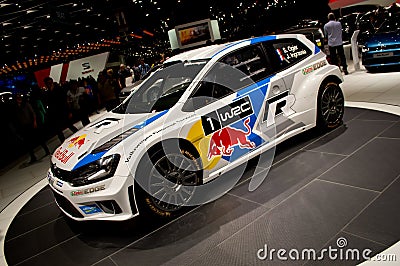 Wolkswagen Polo WRC Geneva 2014 Editorial Stock Photo