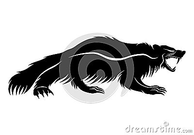 Wolverine animal sign. Vector Illustration